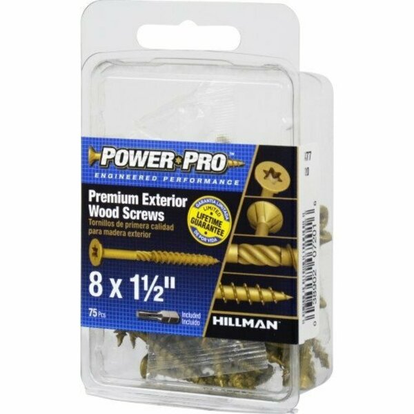 Power Pro DCK SCRW 8X1.5 in. FLT, 75PK 42477